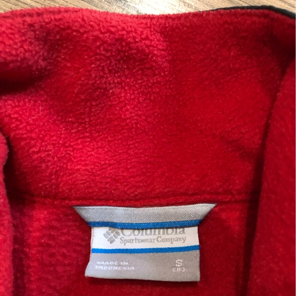 Columbia Fleece Unisex Jacket Red/Black Size Small 8 - Picture 5 of 6